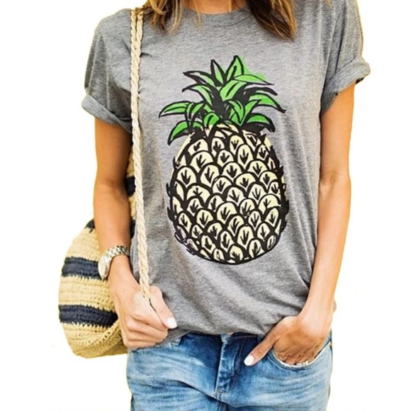 Pineapple Graphic Short Sleeve Tee Shirt - Picture 4 of 8
